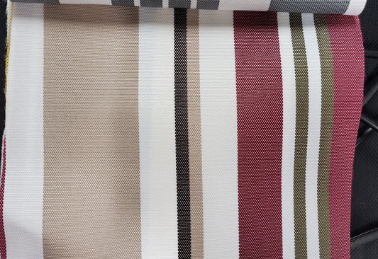 Canvas Waterproof  Indoor/Outdoor Fabric Waterproof striped Fabric 60" wide - Anti-UV - Sold by the Yard burgundy two tone