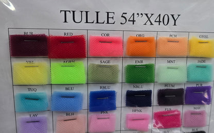 Tulle Net 54 Inch Premium Tulle Fabric Bolt