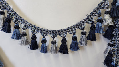 Curtain Fringes Bullion , Beaded Tassel Fringe Trim Multicolor 3.5" L. , Sold by Yard