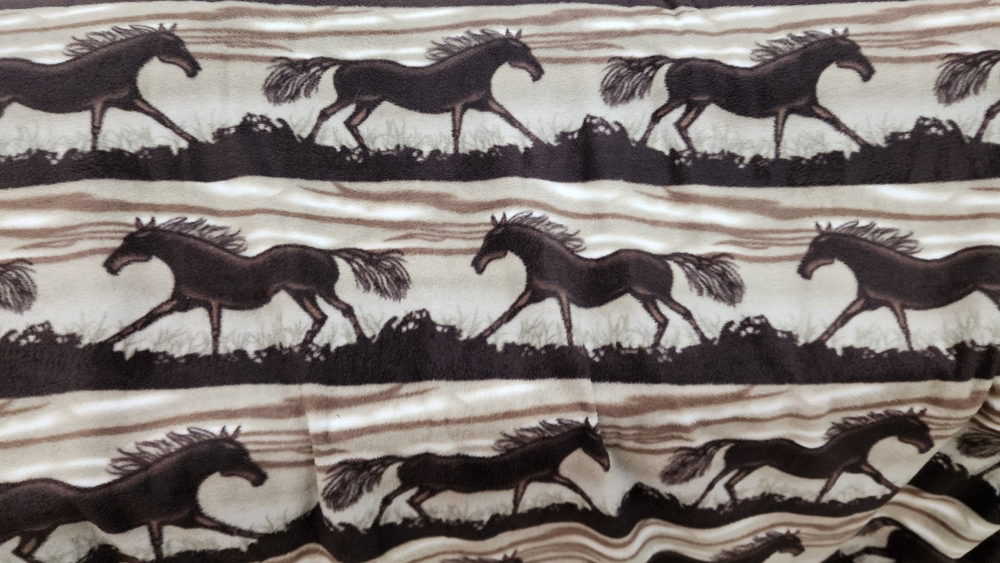 Ad Fabric,  Horse print,  Polar Fleece Fabric Prints Antipill Winter Fabric Wild Horses  Fleece Fabric / 60" Wide/Sold by The Yard