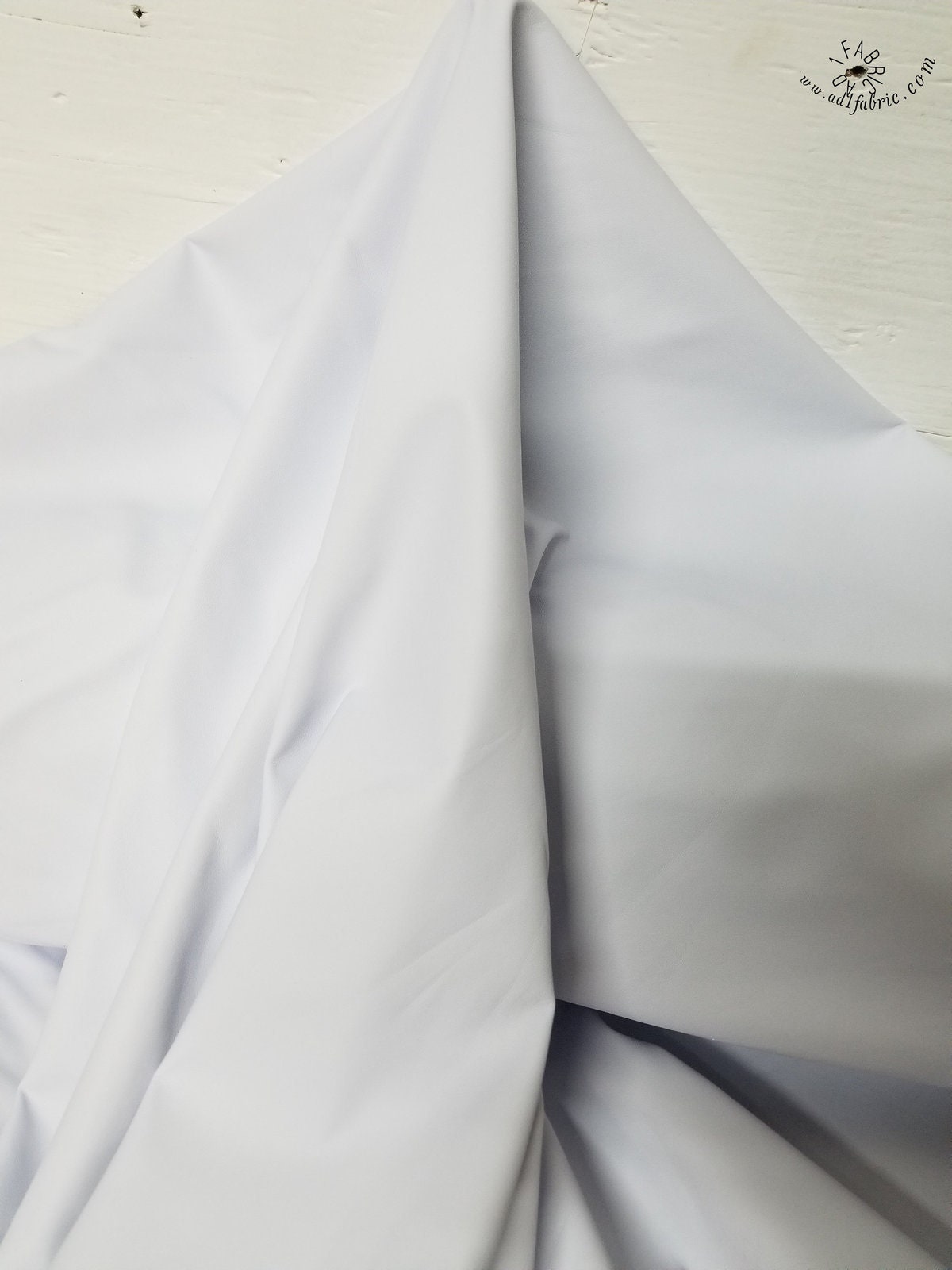 Faux Vinyl Leather White 2 Way Stretch Vinyl Clothing Fabric , Snow White Faux