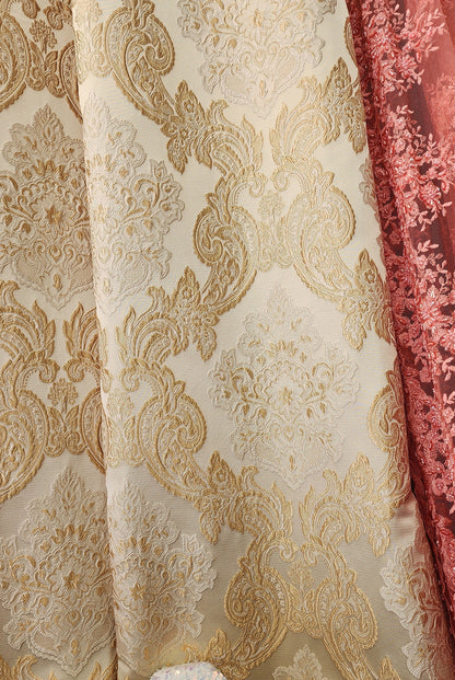 Damask Classic Jacquard Brocade, Fabric 58" Wide, Sold by Yard