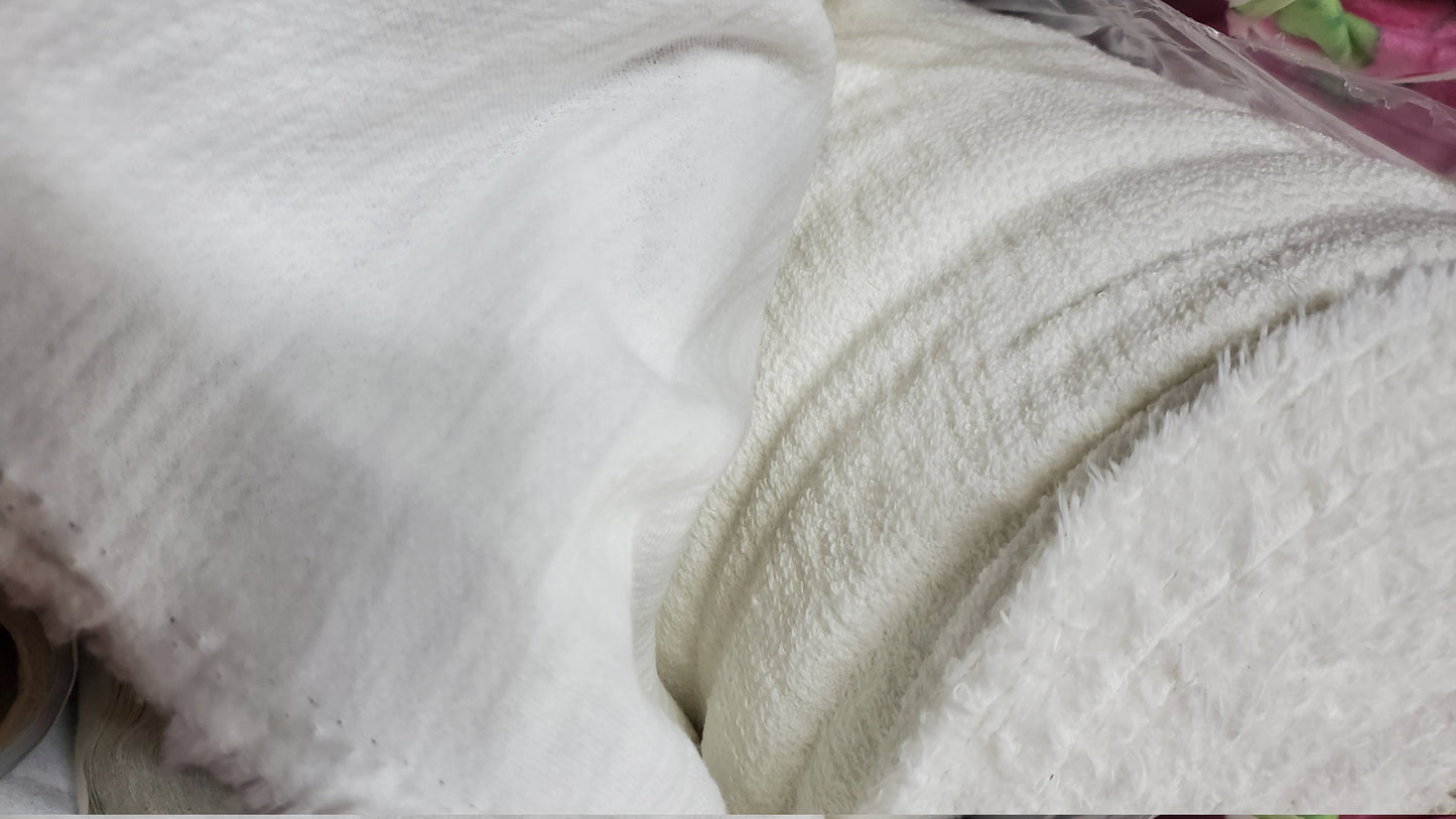 Cotton French Terry , Yard, Ivory , 56" Wide /12 OZ Sold by The Yard