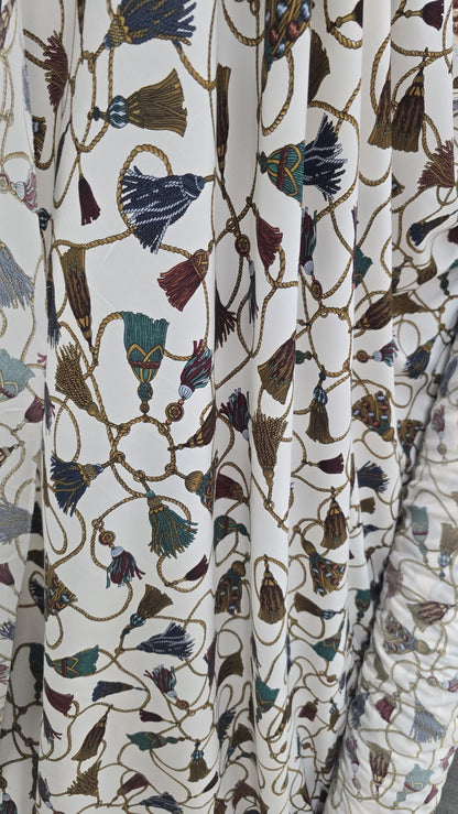 Wool Peach Fabric Baroque Inspired 58" Ornaments  sold By The Yard, 58" wide, sold by yard in continuous yards