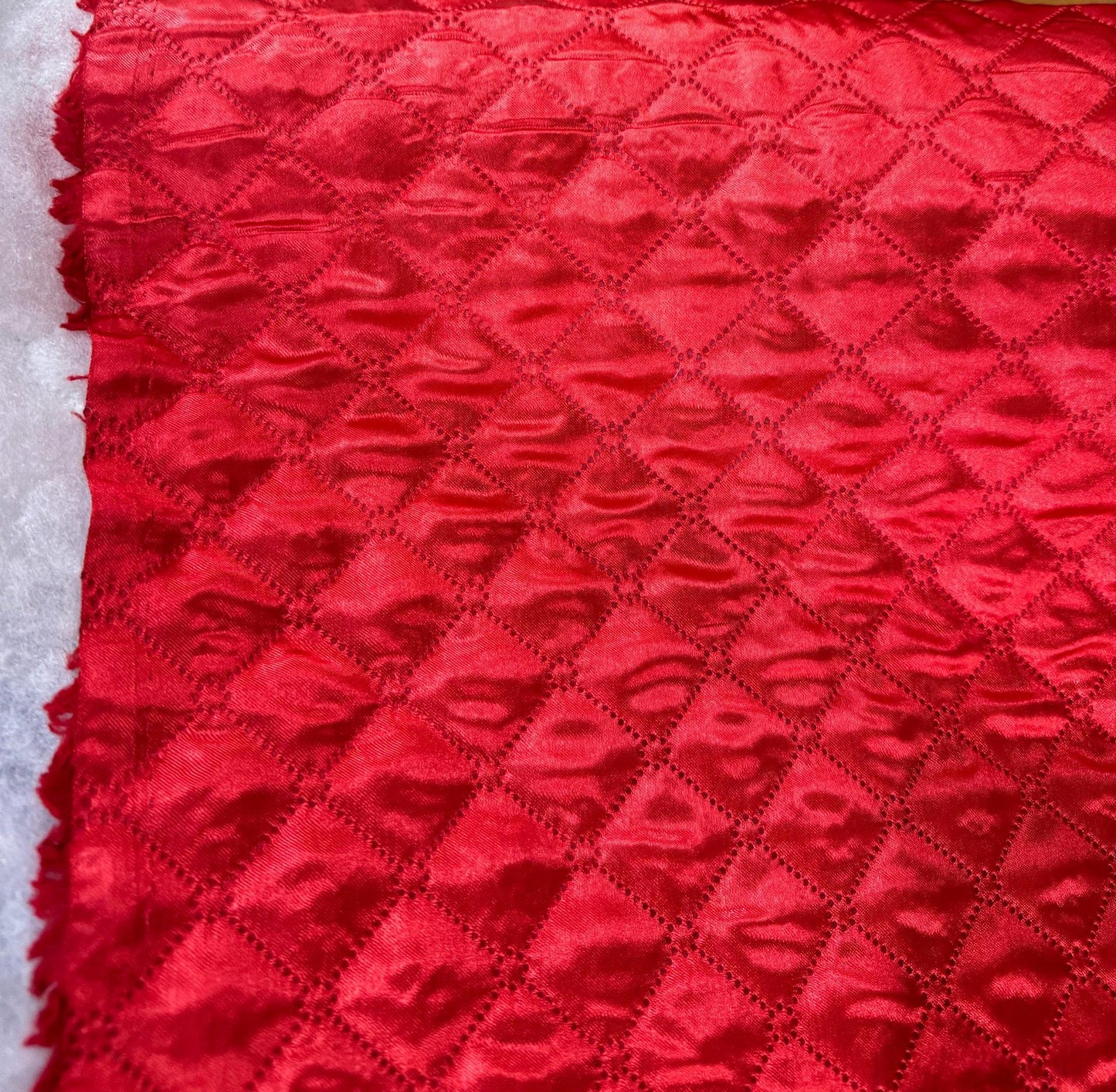 Polyester Quilted Padded Lining Fabric Red sold by yard, 60" wide