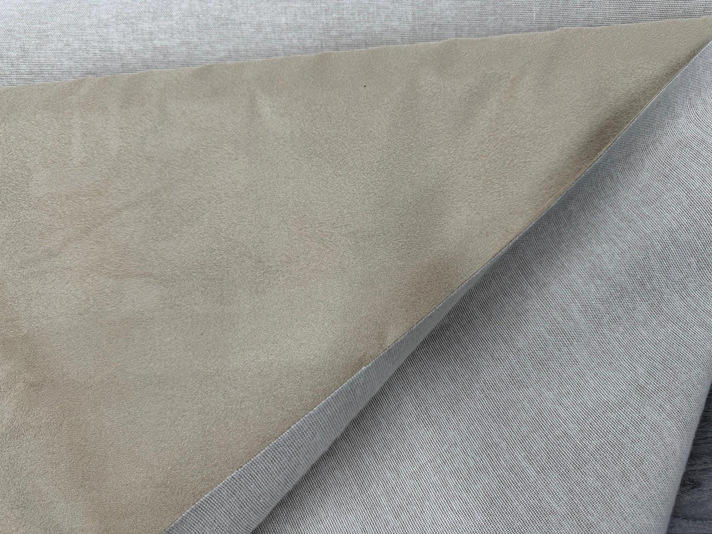 AD Fabric, Suede Microsuede Upholstery, OYSTER  Color, Microsuede Fabric w/Backing - by The Yard - 58" Sold by The Yard