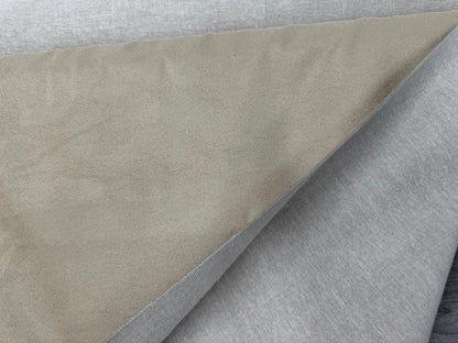 AD Fabric, Suede Microsuede Upholstery, OYSTER  Color, Microsuede Fabric w/Backing - by The Yard - 58" Sold by The Yard