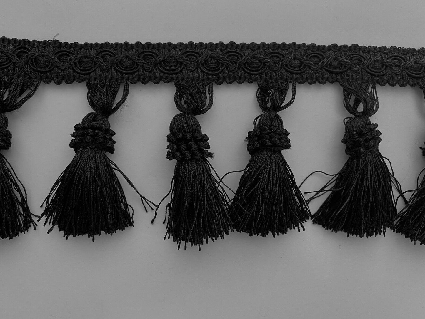 Black 3.75" Tassel Fringe Trim By The Yard  Trimming Handwork DIY Craft Sewing Accessory Lace for Decoration