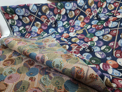 Vintage fabric, billiards pattern tapestry fabric 54 inches upholstery, sold by yard,