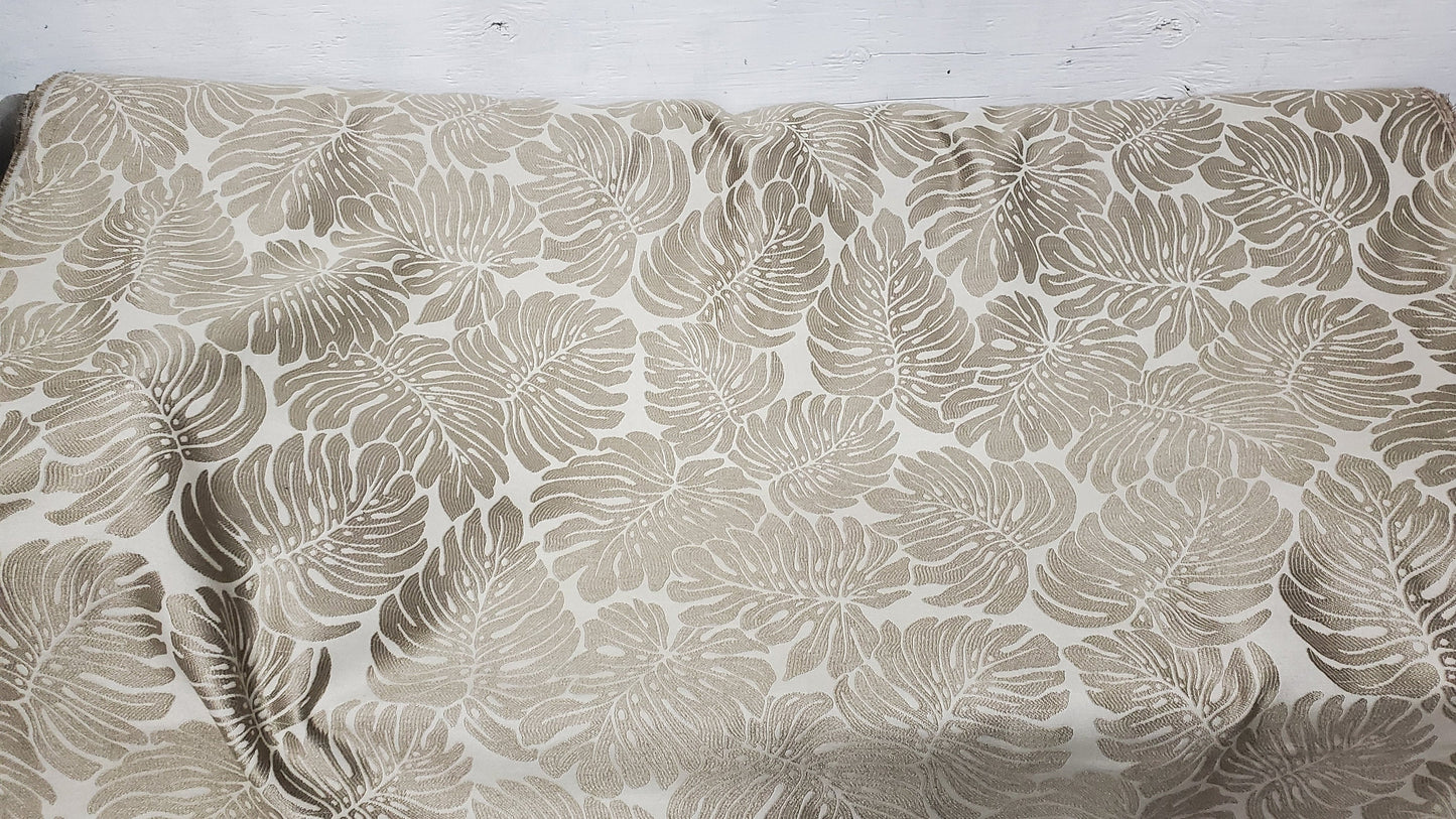 Upholstery Fabric, leaves design, abstract design, beige color, 54" wide,  sold by yard