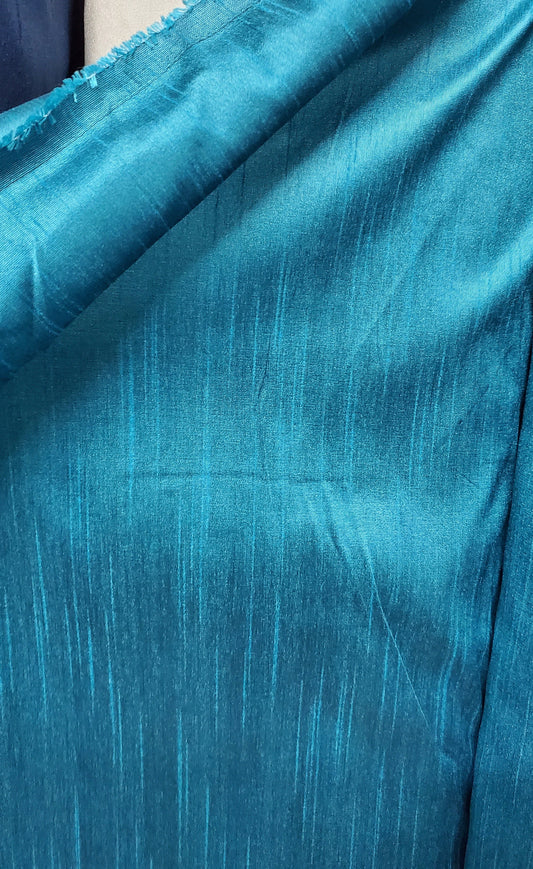 58" Faux Dupioni Silk Lagoon, Shantung Dupioni Faux Silk fabric per yard