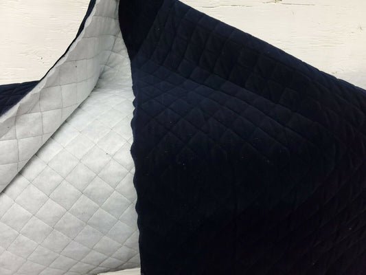 Quilted Navy Velvet Fabric,Upholstery Fabric , PINDLER ‘Tesoro’ TES009, 54" wide.