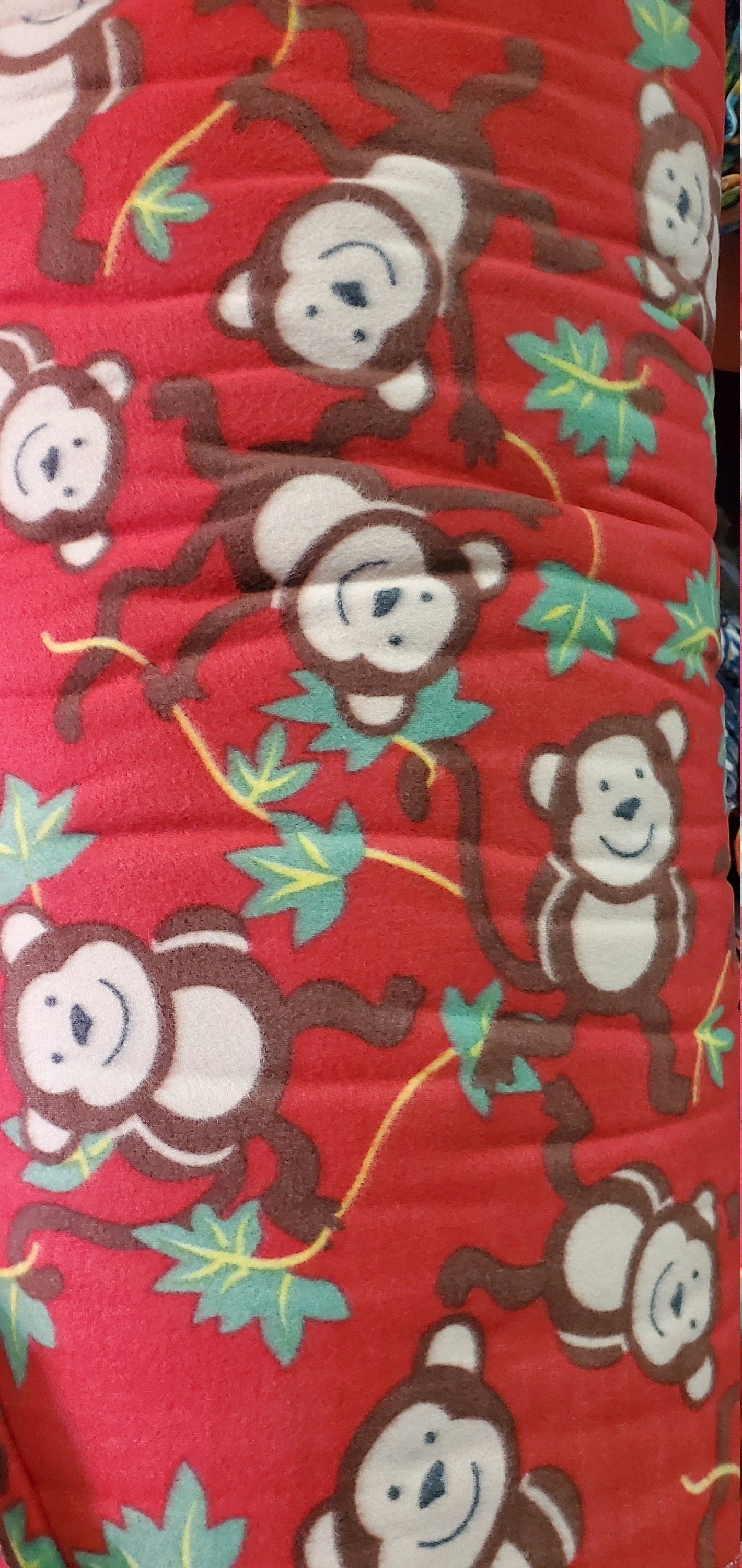 Fleece Fabric MonkeyRed  print Fleece Polar By The Yard 60" Wide