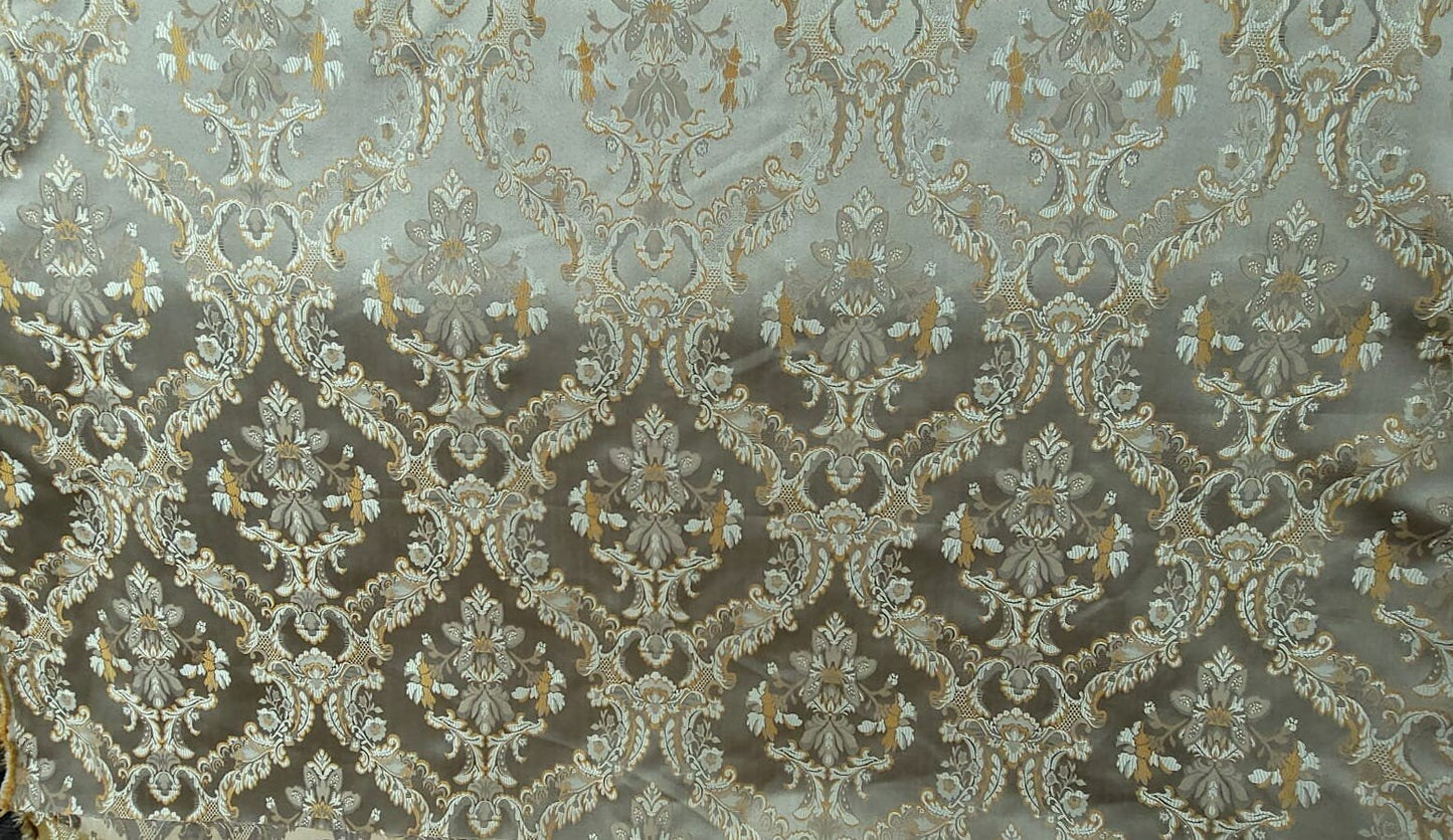 Damask Jacquard Brocade, victorya Classic Fabric 110" Wide, Color Sage, Sold by Yard