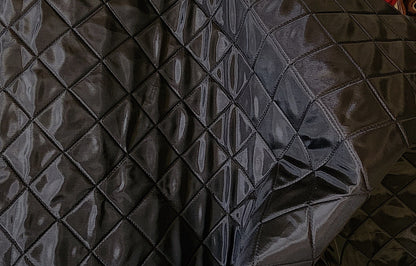 Quilted fabric, Polyester Quilted Padded Lining Fabric Black, 3",  sold by yard, 60" wide