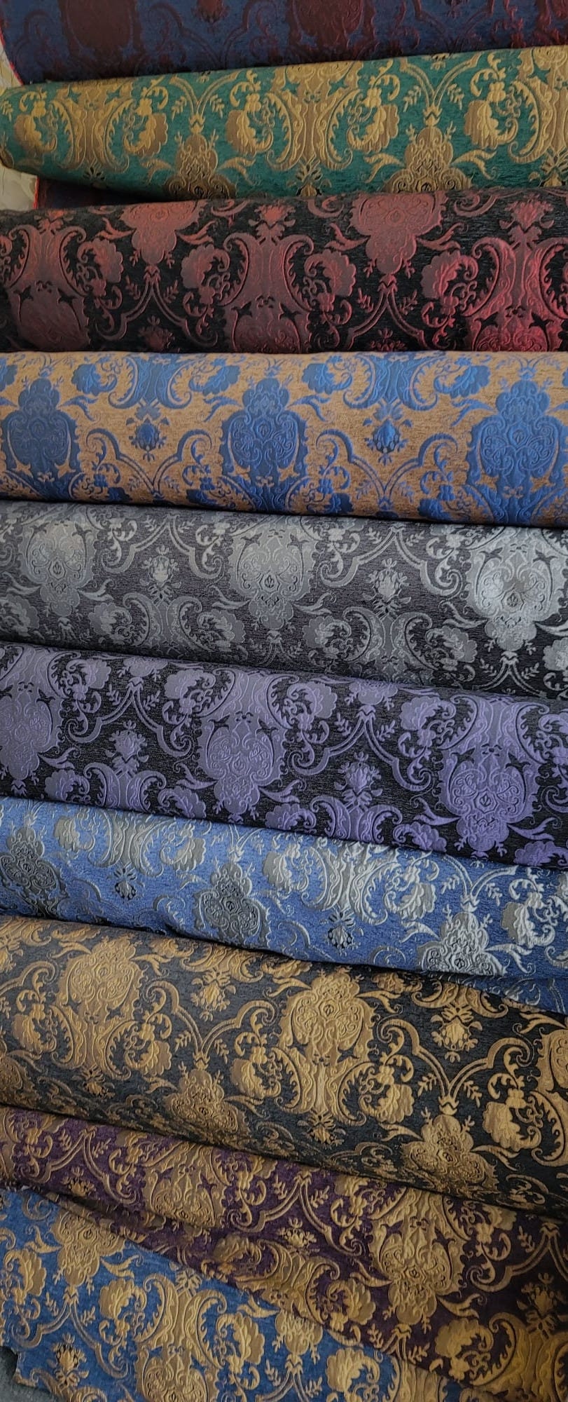 Chenille BAROQUE UPHOLSTERY Fabric Jacquard Damask, 58" wide , sold by yard in continuous yards