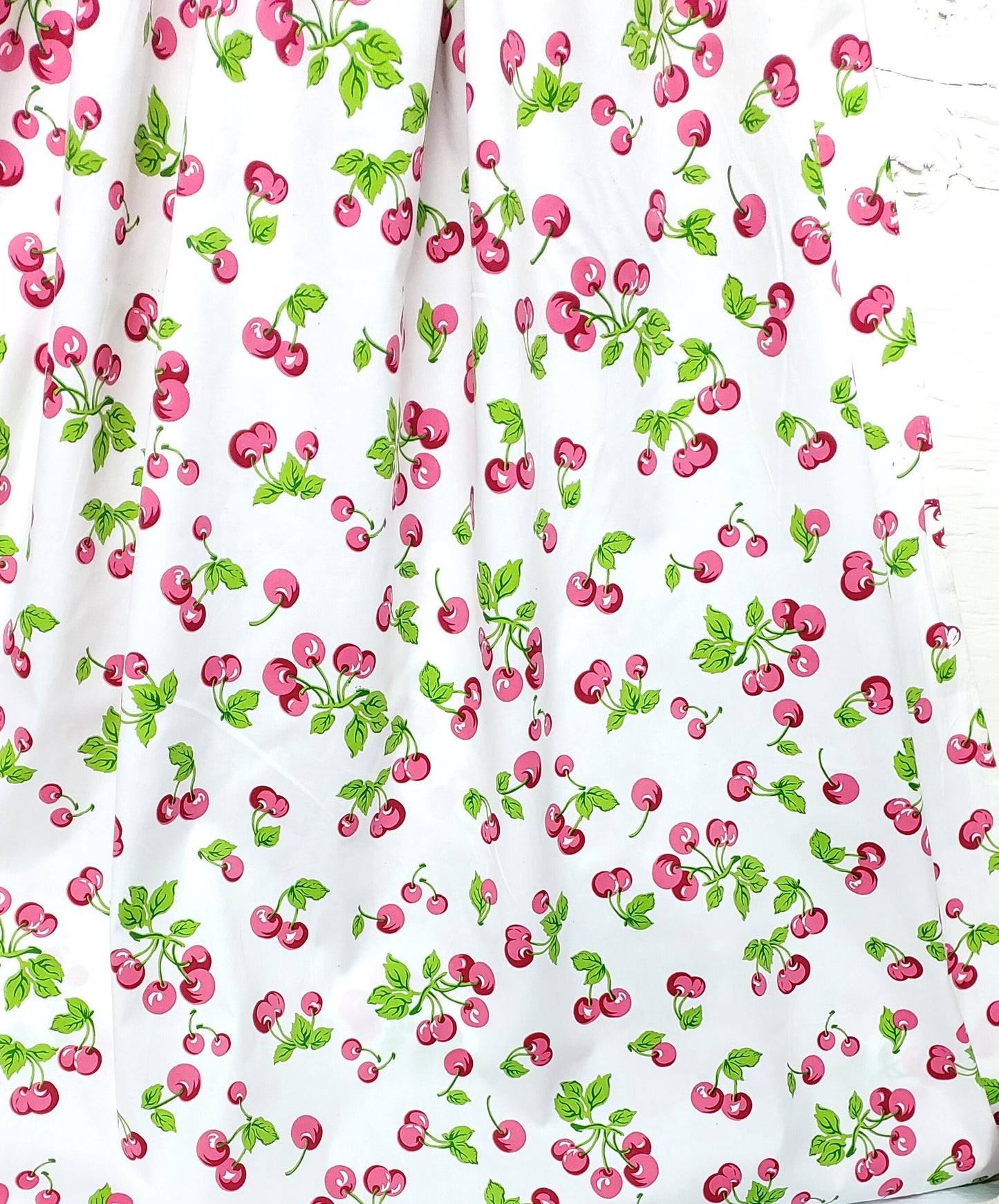 cotton fabric, Cherris print, yummy  cherries ,on white  fabric, 100% cotton  fabric, color multicolor, 58" wide, sold by yard