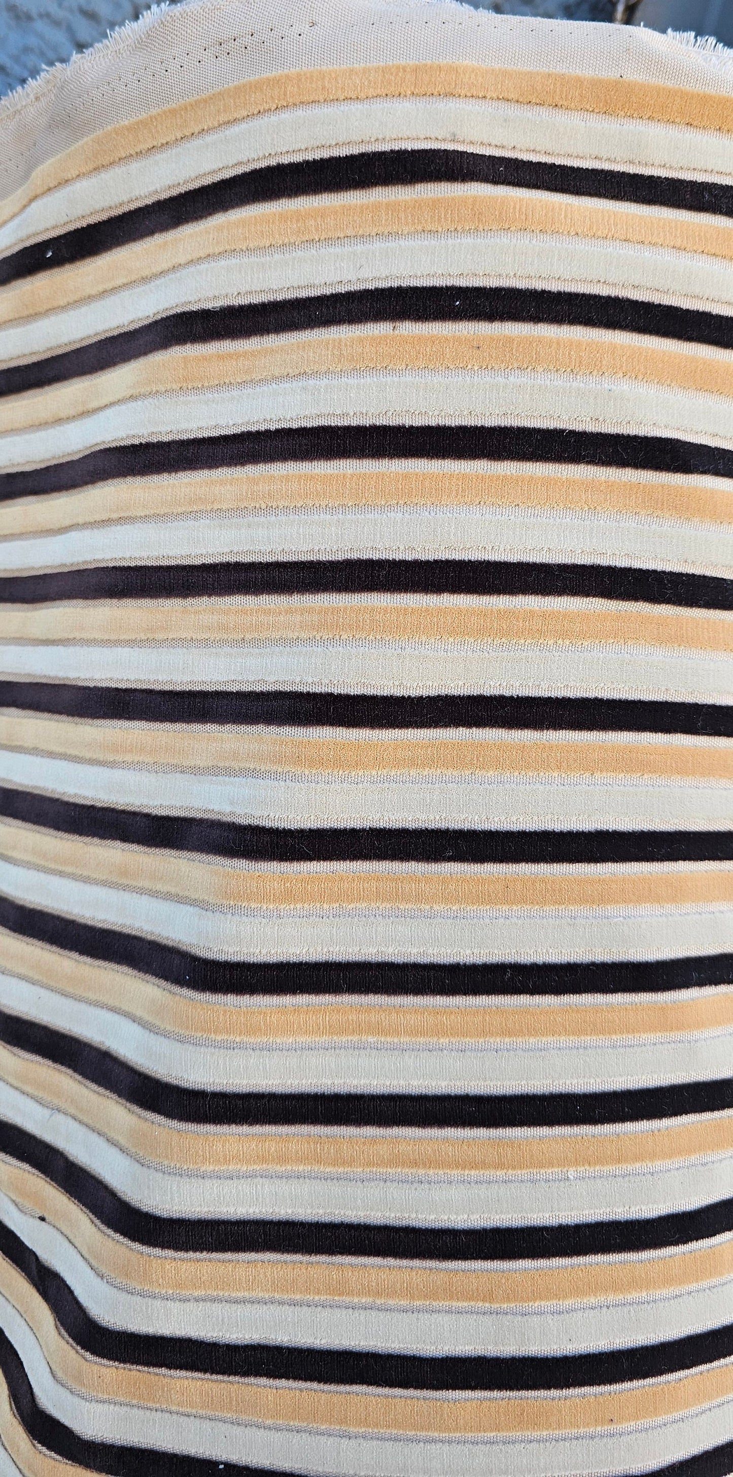 Kravet stripe Velvet/chenille upholstery fabric 54" wide , multicolor ,Brown,ivory, Beige.