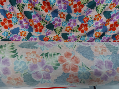ad Rayon/linen fabric new floral print 58/60 sold by yard