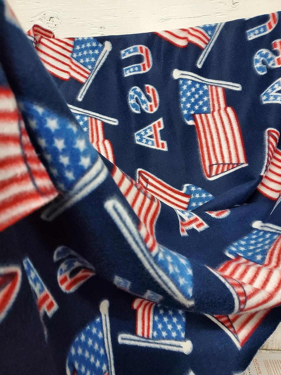 Ad Fabric, Polar Fleece Fabric Prints USA Flags Allover Fleece Fabric / 60" Wide/Sold by The Yard