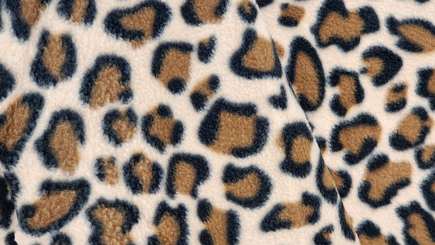 Ad Fabric, Polar Fleece Fabric Prints  Leopard Fleece Fabric. BEIGE / 60" Wide/Sold by The Yard