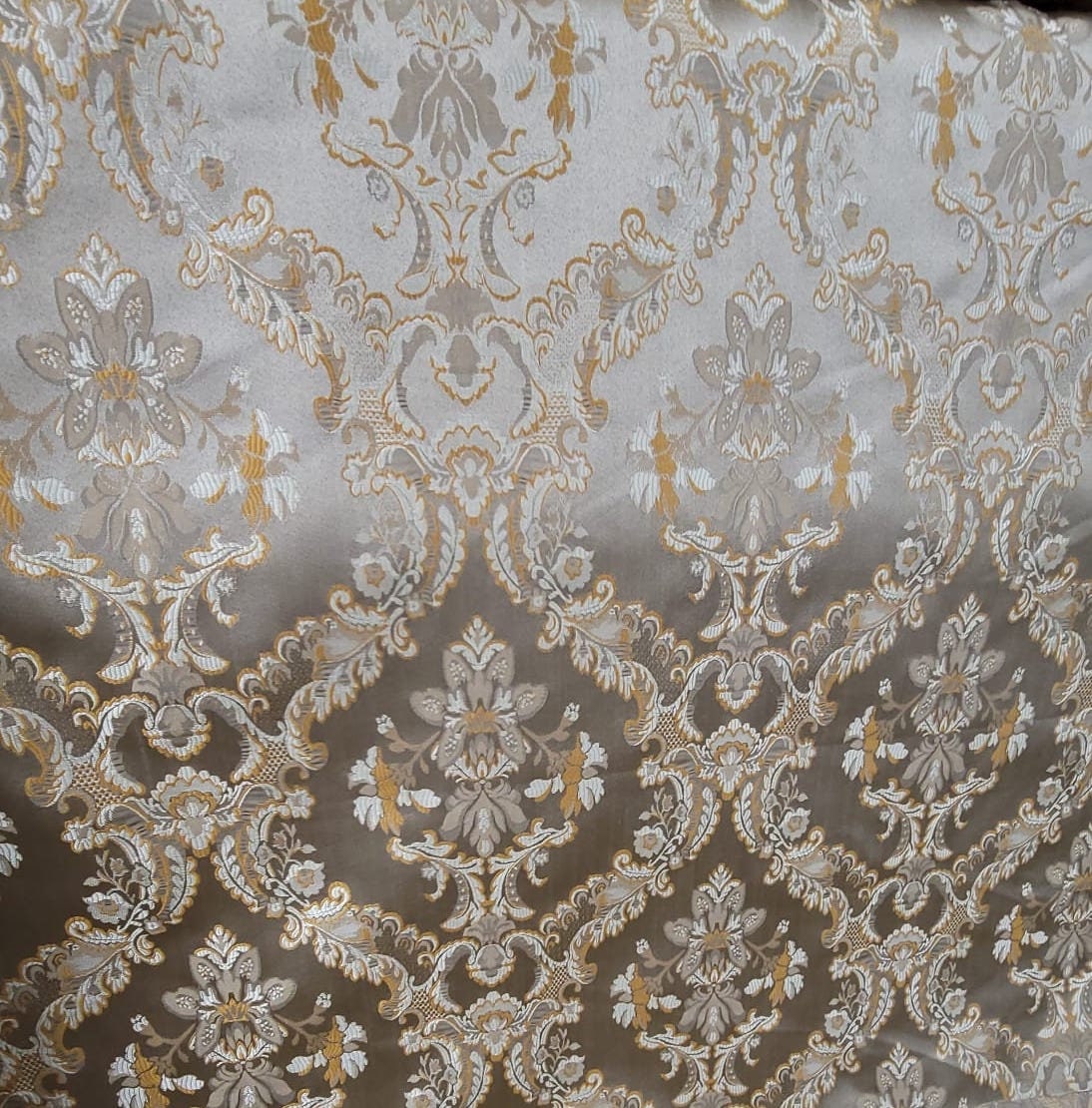 Damask Jacquard Brocade, victorya Classic Fabric 110" Wide, Color Sage, Sold by Yard