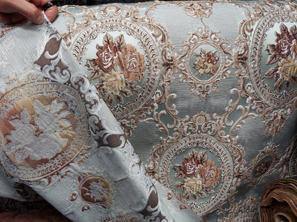 Vintage Medallion Chenille Tapestry Upholstery Fabric high quality tapestry sold by yard 58 inches wide