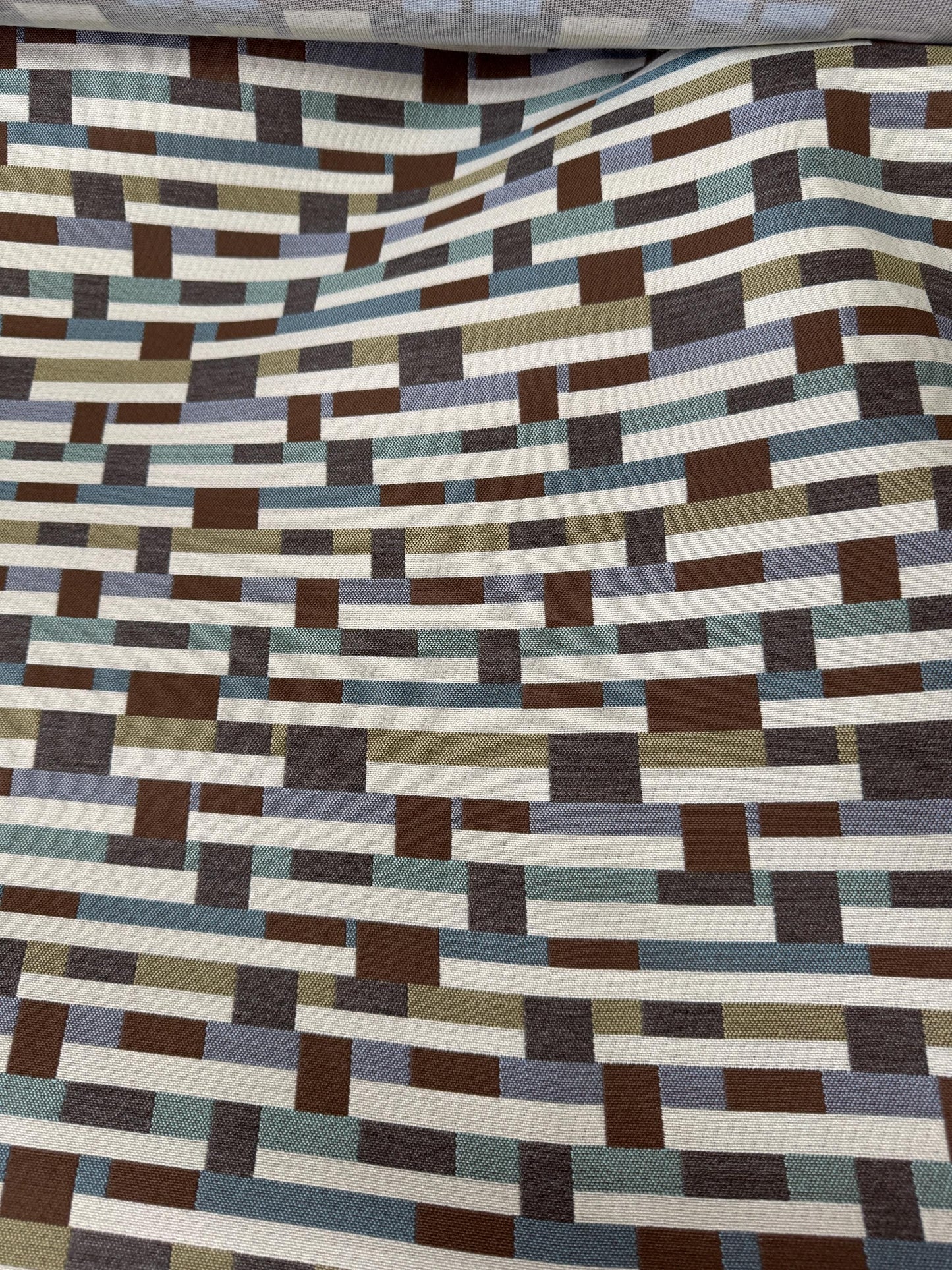 Sunbrella by Mayer Metal Strips Driftwood 434-006 Vollis Simpson Collection Upholstery Fabric