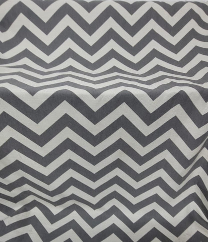 Schumacher 65922 Antibes Chevron Oxford Grey Fabric