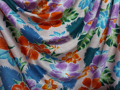 ad Rayon/linen fabric new floral print 58/60 sold by yard