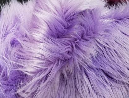 Luxury Long Pile Faux Shaggy Fur Fabric - Sold By The Yard - 60" wide, color  Lavander