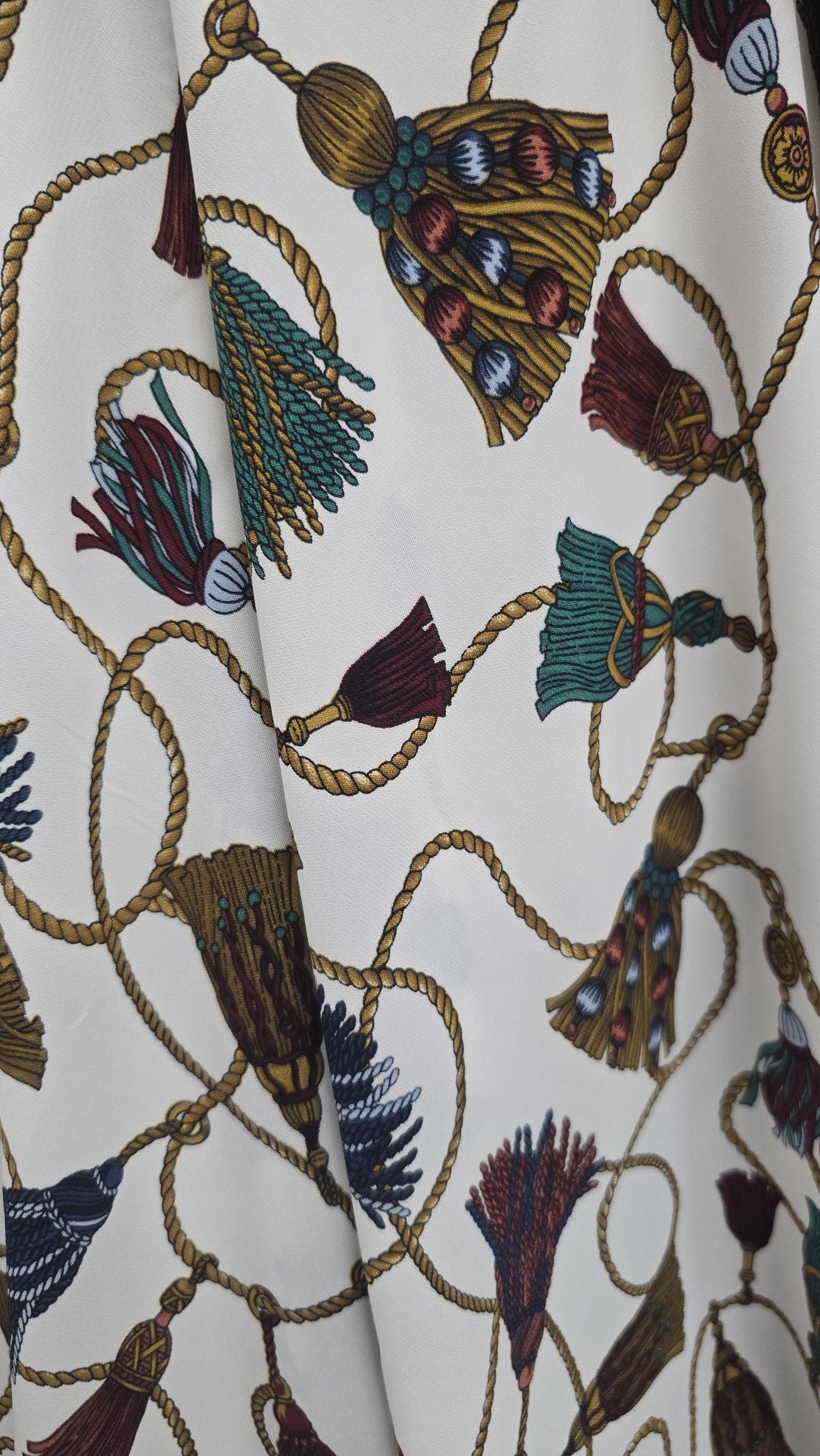 Wool Peach Fabric Baroque Inspired 58" Ornaments  sold By The Yard, 58" wide, sold by yard in continuous yards