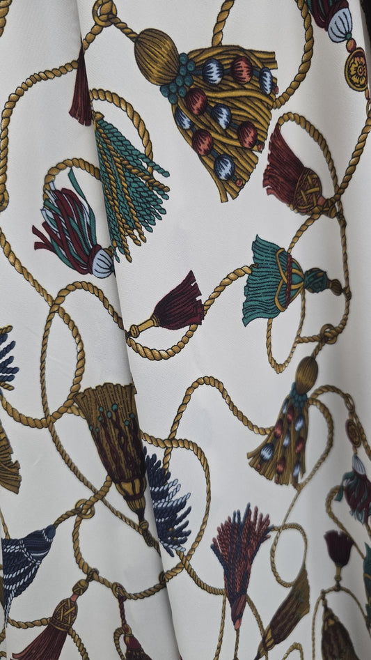 Wool Peach Fabric Baroque Inspired 58" Ornaments  sold By The Yard, 58" wide, sold by yard in continuous yards