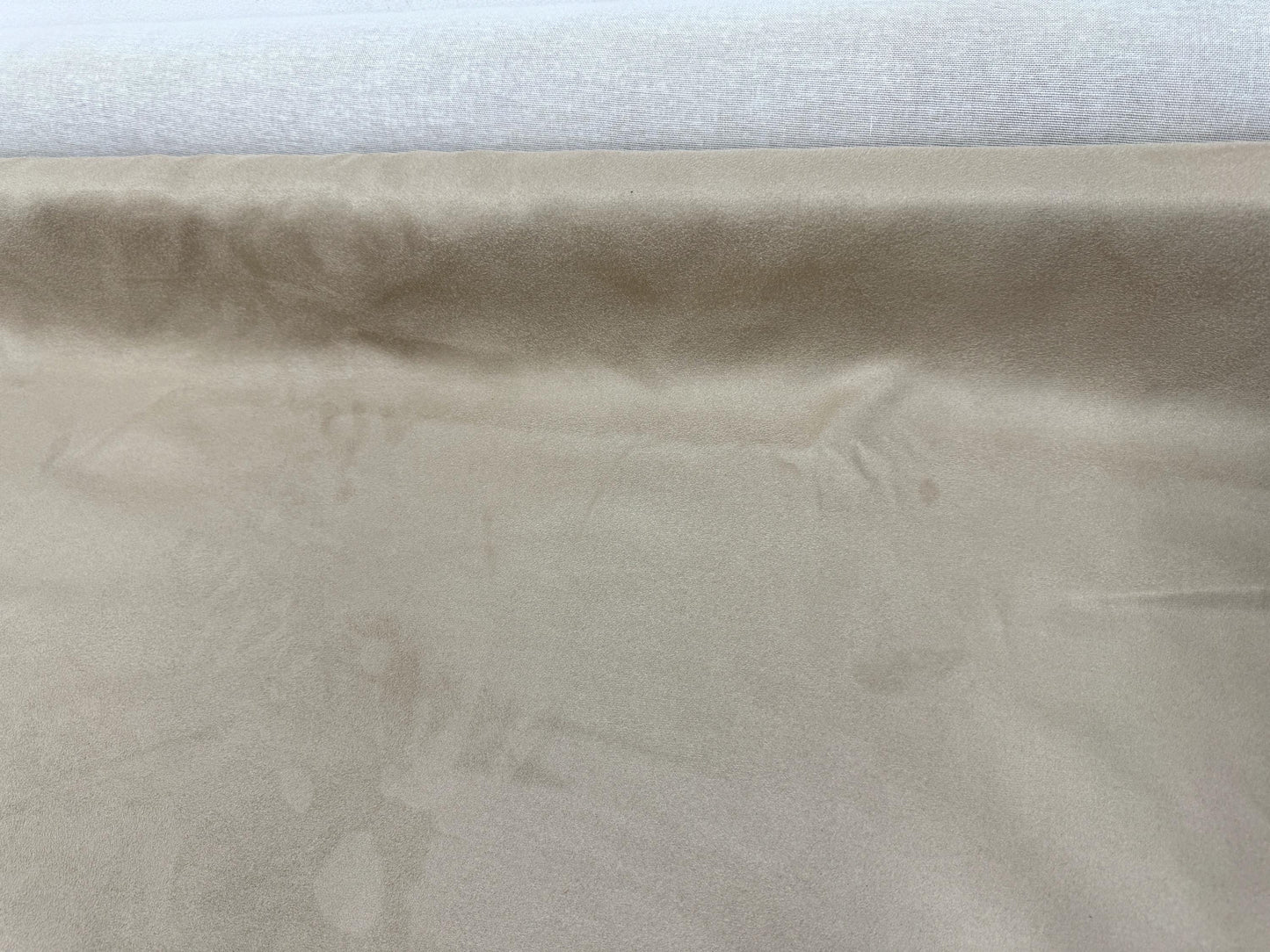 AD Fabric, Suede Microsuede Upholstery, OYSTER  Color, Microsuede Fabric w/Backing - by The Yard - 58" Sold by The Yard