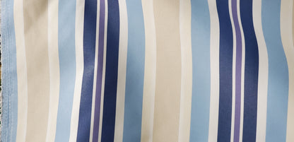 Waterproof Outdoor Canvas Patio Fabric, Multi Striped , Color Ivory, Navy , blue, 58 " wide, sold by yard