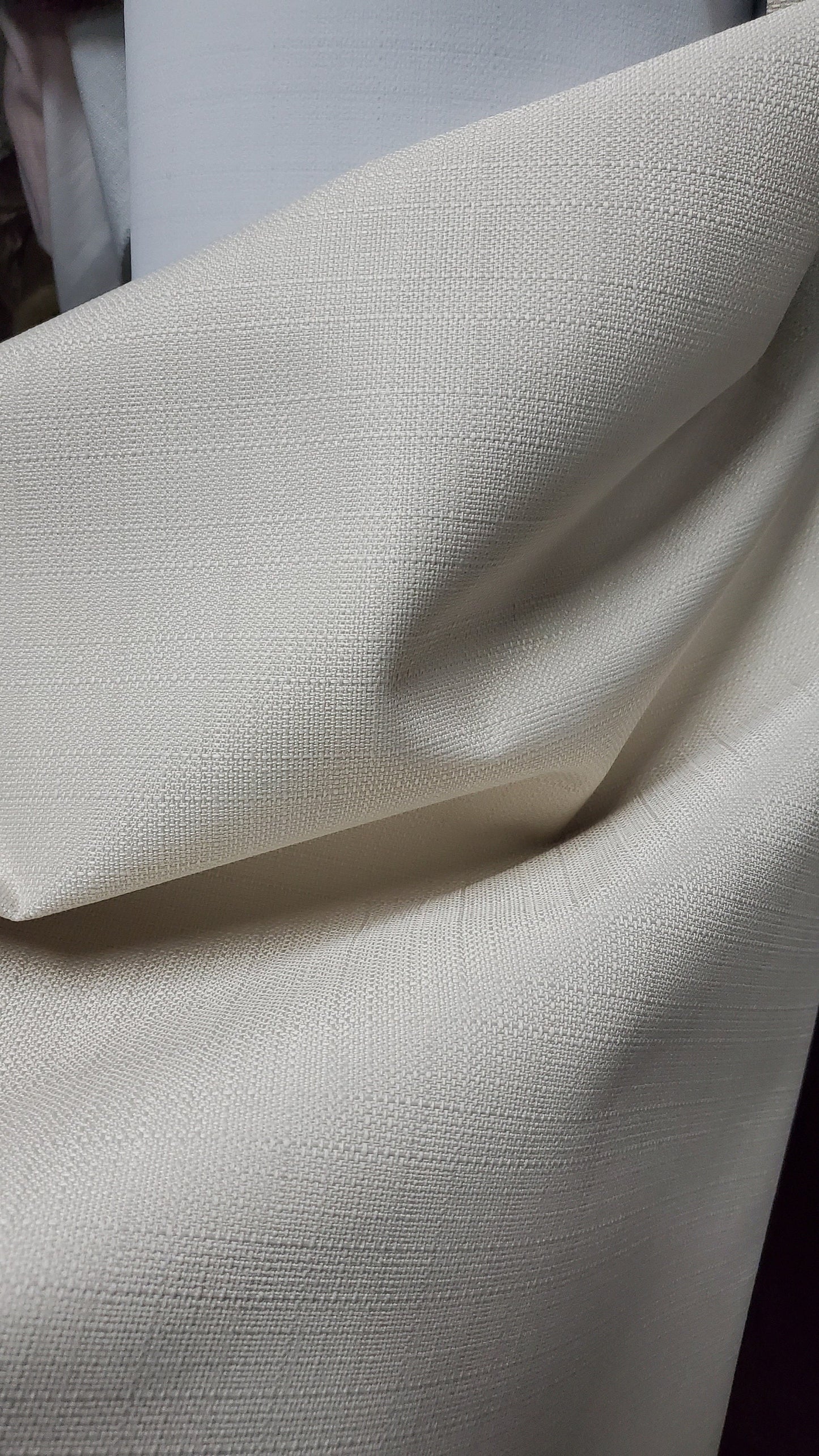 Blackout Roc-lon Texture Drapery Lining 54" wide, color Beige/White 100 percent Blackout Drapery Fabric,