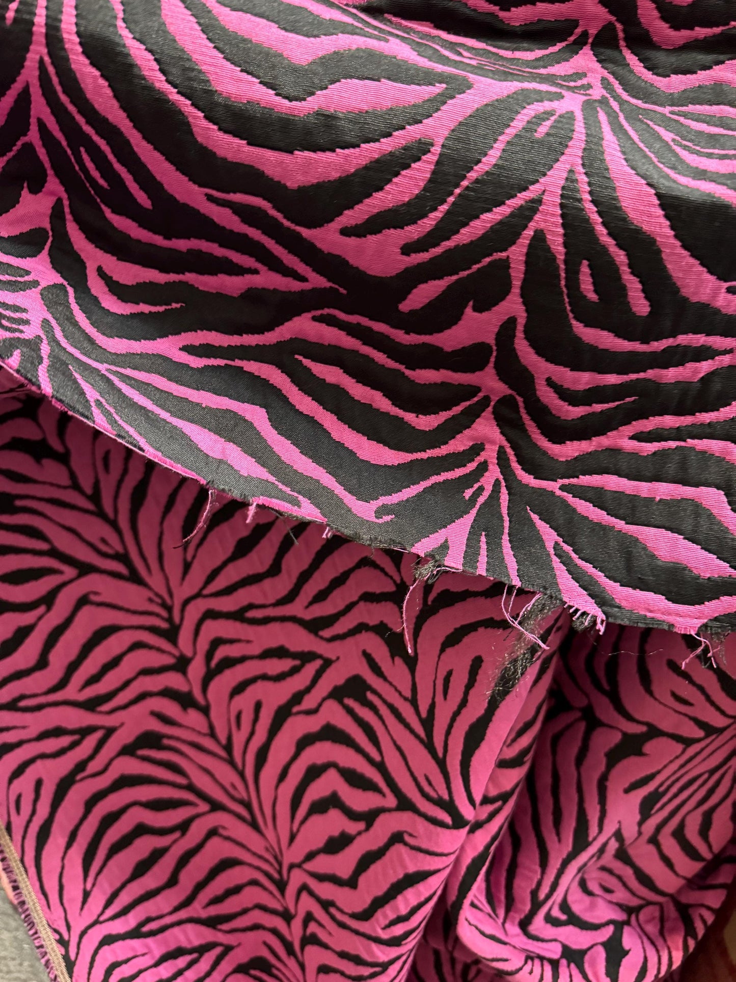 ZEBRA Cut Chenille Upholstery Fabric, Zebra Design Upholstery-Hand Bag Fabric-Zebra