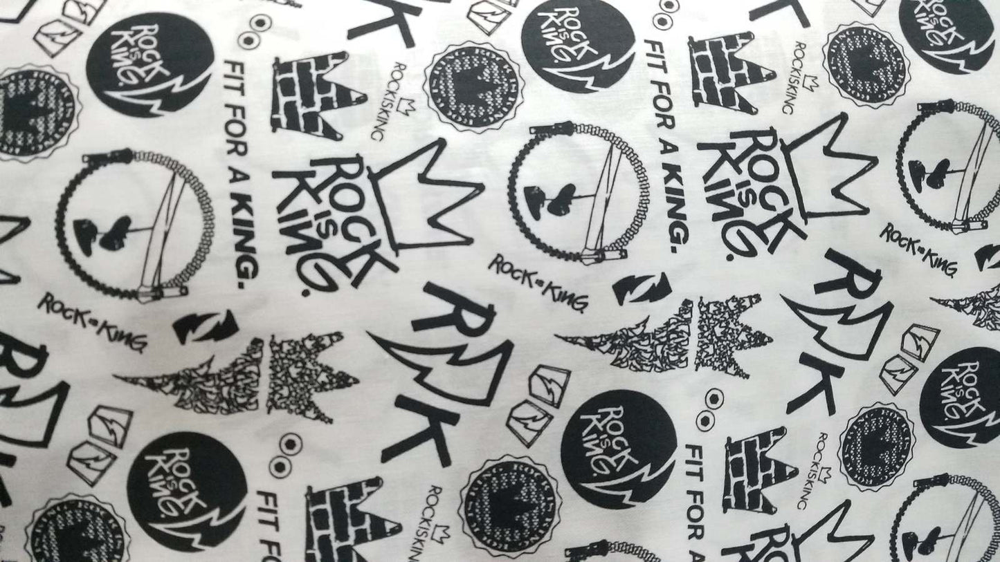 100% cotton fabric, 54" wide, Crown desing sold by yard Rock is King