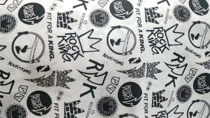100% cotton fabric, 54" wide, Crown desing sold by yard Rock is King