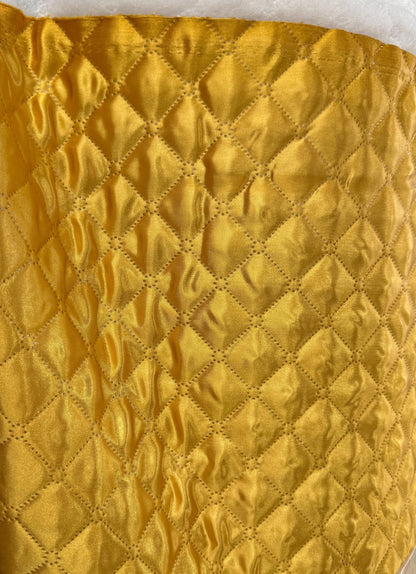 Polyester Quilted Padded Lining Fabric Gold color, sold by yard, 60" wide