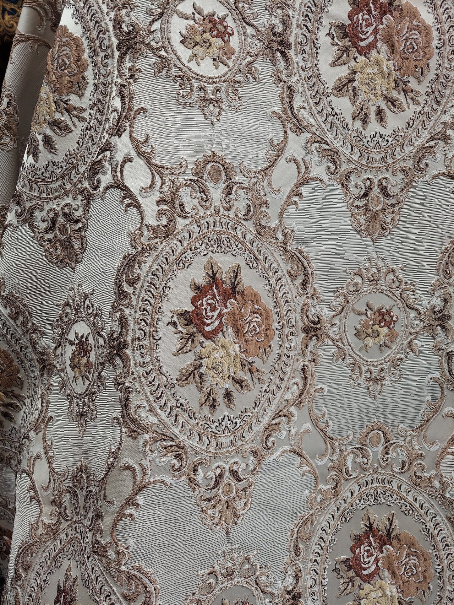 Vintage Medallion Chenille Tapestry Upholstery Fabric high quality tapestry sold by yard 58 inches wide