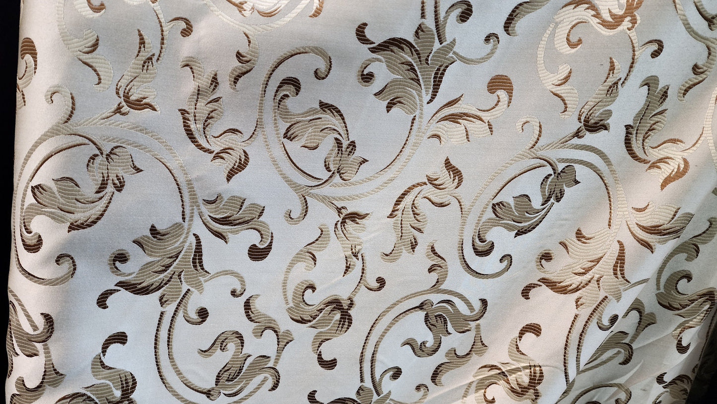 Damask Jacquard Brocade, victorya Classic Fabric 58" Wide, Color Dawn, Sold by Yard