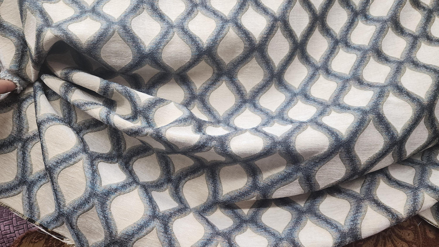 chenille Kravet Geometric Upholstery Fabric, 54 inches Wide, Sold by The Yard
