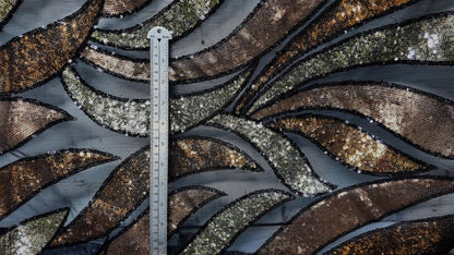 Mini Sequins,Glitters Multi Color Sequins , on BLACK Mesh Fabric by the Yard, 54" wide