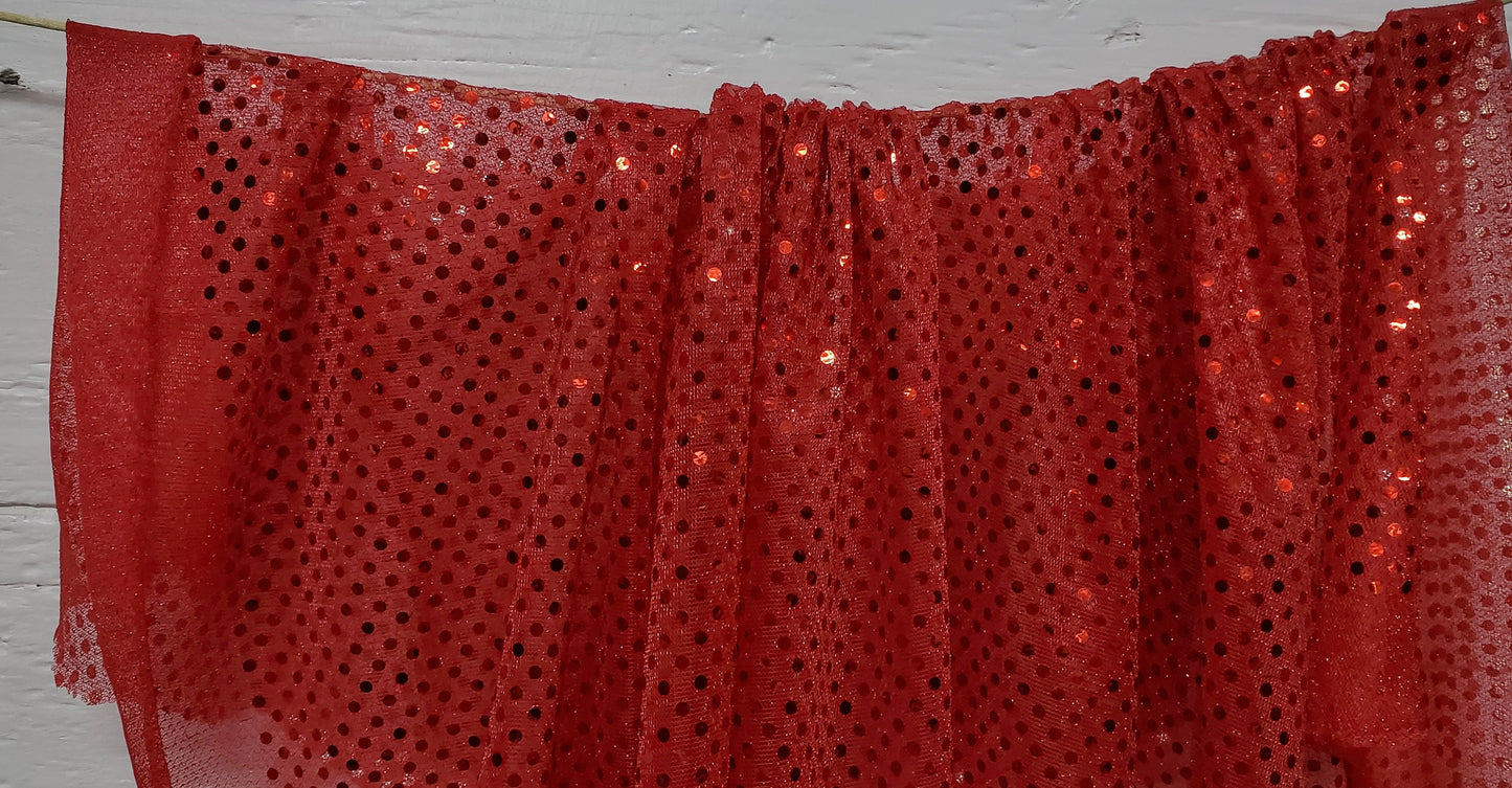 Wide Faux Sequin Light weight Knit Fabric Shiny Dot Confetti for Sewing Costumes Apparel Crafts Sold by The Yard