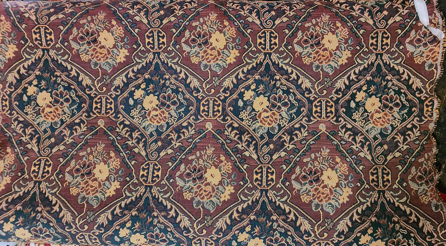 Vintage Heavy Medallion Chenille Tapestry Upholstery Fabric high quality tapestry sold by yard 54 inches wide