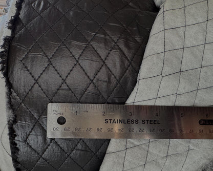 Polyester Quilted Padded Lining Fabric Black, 1" inche