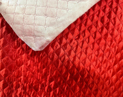 Polyester Quilted Padded Lining Fabric Red sold by yard, 60" wide