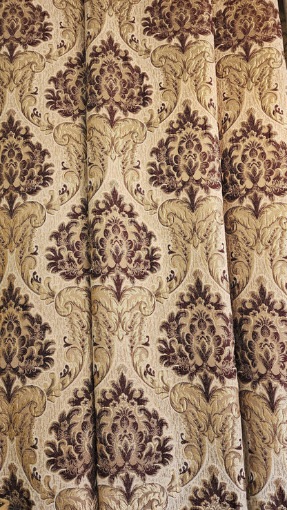 tapestry Damask gold Vintage chenille Fabric 58" wide, sold by yard