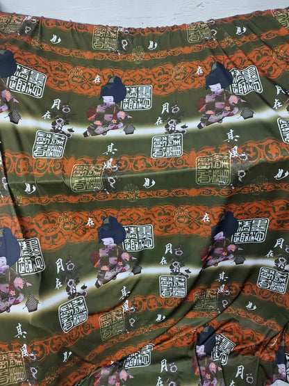Japanese design print on poly spandex 4-way stretch 58/60” Sold by the YD Sold by Yard